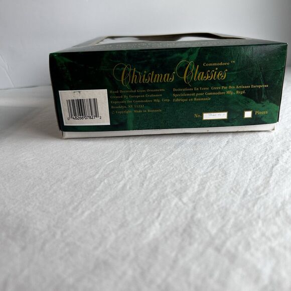 Commodore Christmas Classics Glass Ornaments Silver Teardrop & Circle W/Box - Picture 2 of 8